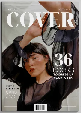 Cover: model in sheer black, headline 36 looks to dress up your week