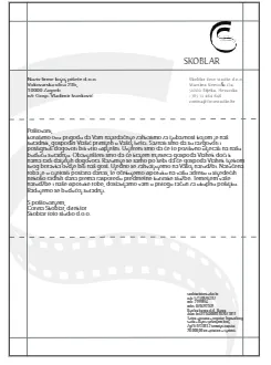 Letterhead with a large light grey film strip running down the page